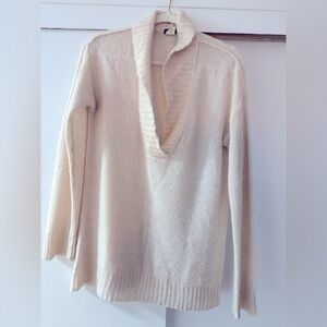 J. Crew shawl collar sweater, blush, women’s M